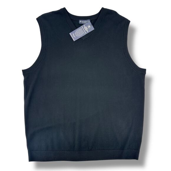 Hart Schaffner Marx Extra Fine Merino Wool Sweater Vest Mens Size 2XB Black - Picture 1 of 4